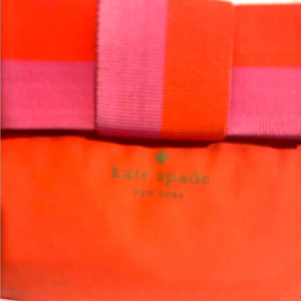 Kate spade orange & pink canvas crossbody handbag - Picture 8 of 11